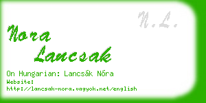 nora lancsak business card