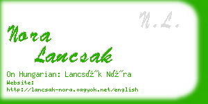 nora lancsak business card